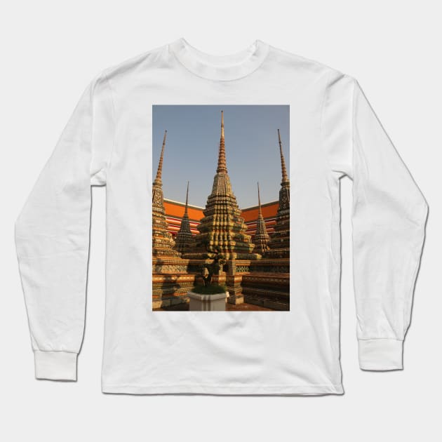 A group of small stupa at Phra Chedi Rai in Wat Pho temple, Bangkok Long Sleeve T-Shirt by kall3bu